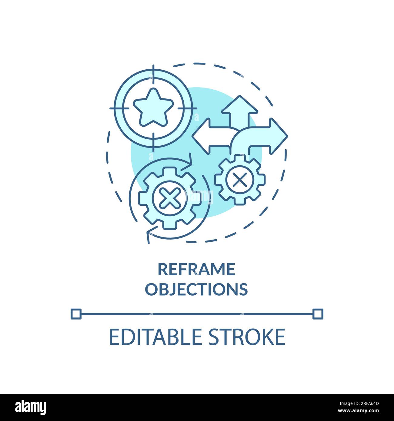 Reframe objections soft blue concept icon Stock Vector Image & Art Alamy