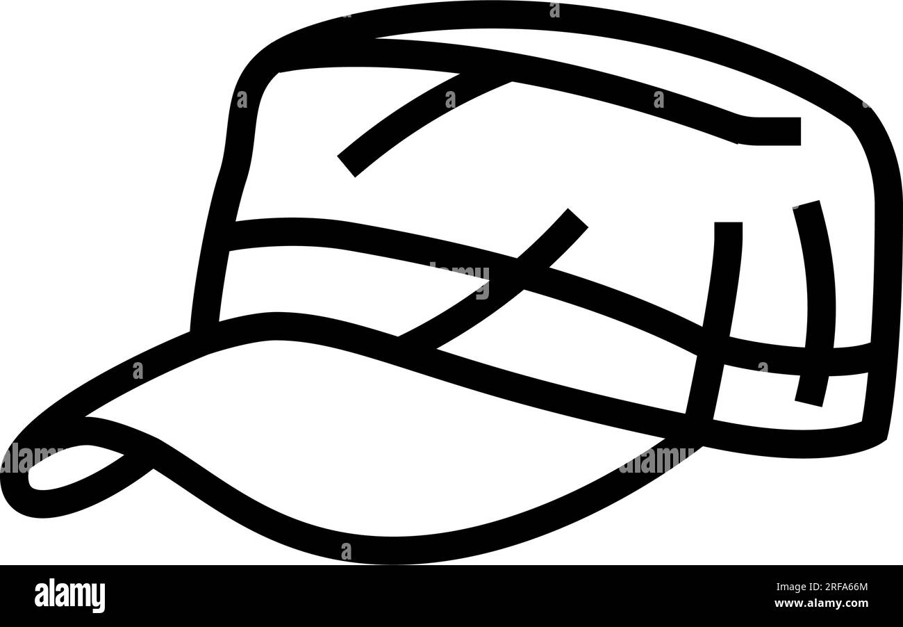 military hat cap line icon vector illustration Stock Vector Image & Art