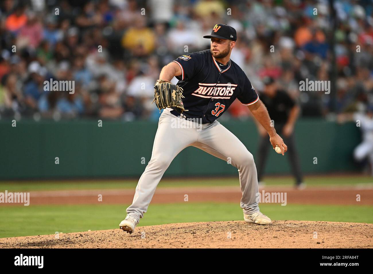 Relief pitcher Garrett Williams (37) of the Las Vegas Aviators pitches ...