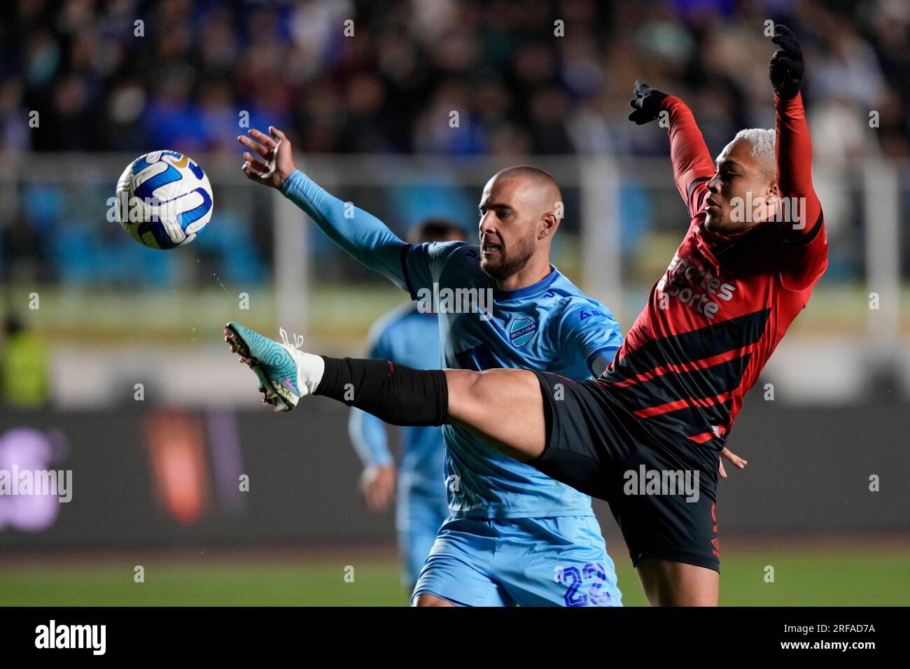 Vitor Roque of Brazil's Athletico Paranaense heads the ball during a Copa  Libertadores Group G soccer match against Peru's Alianza Lima at Alejandro  Villanueva stadium, in Lima, Peru, Tuesday, April 4, 2023. (