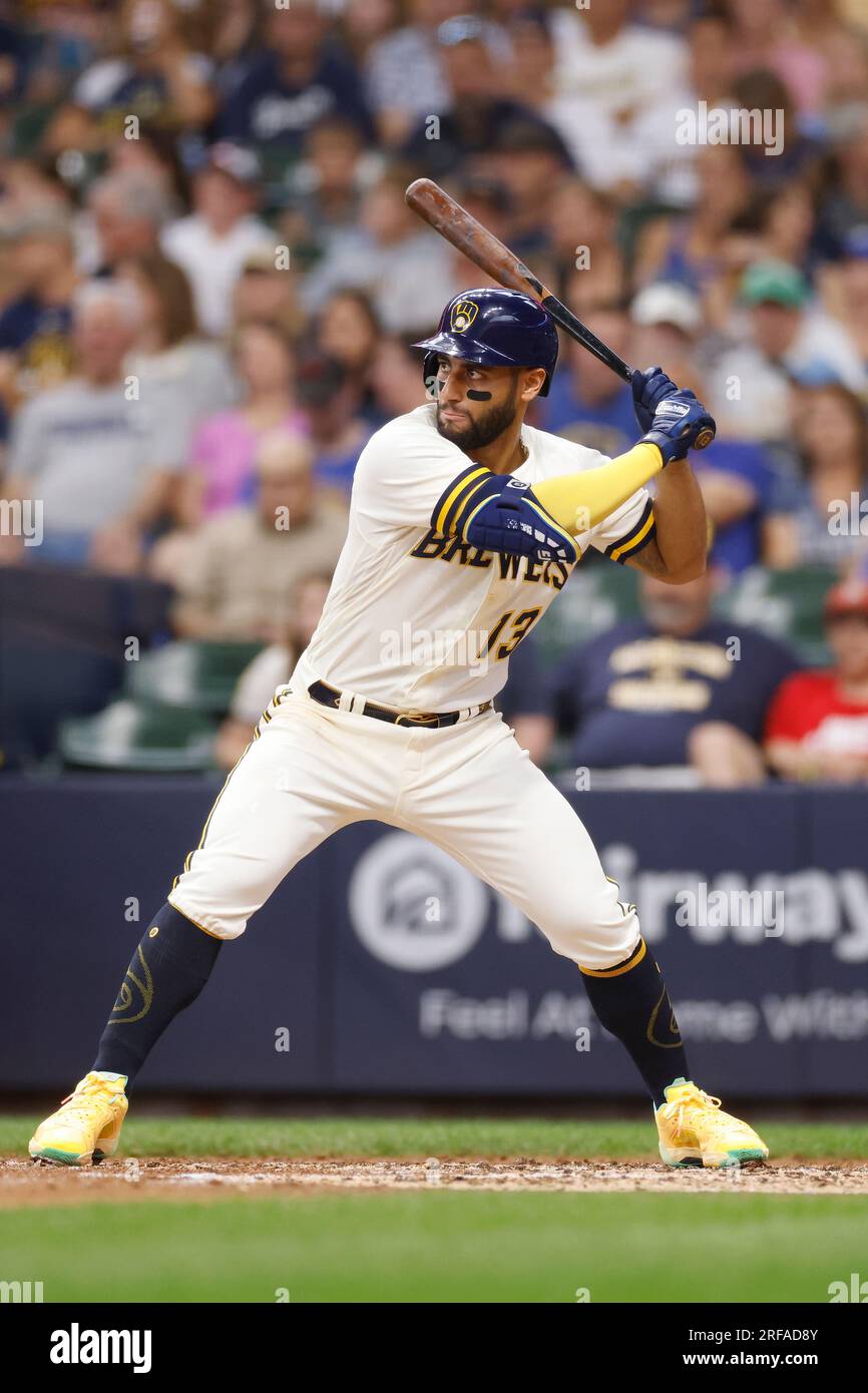 Milwaukee Brewers third baseman Abraham Toro runs after a grounder