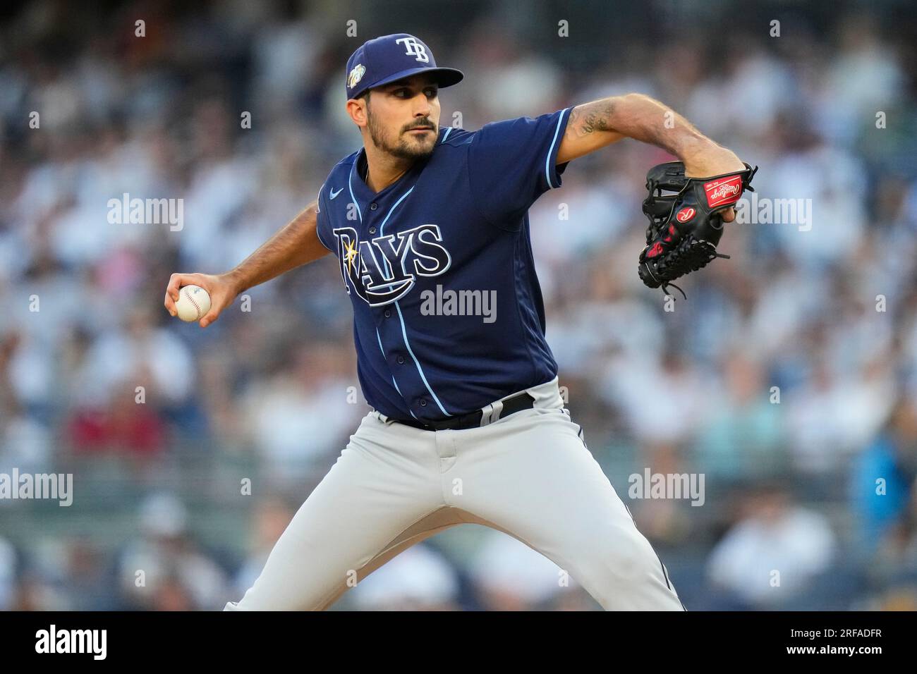 Tampa Bay Rays' Zach Eflin pitches during the first inning of a