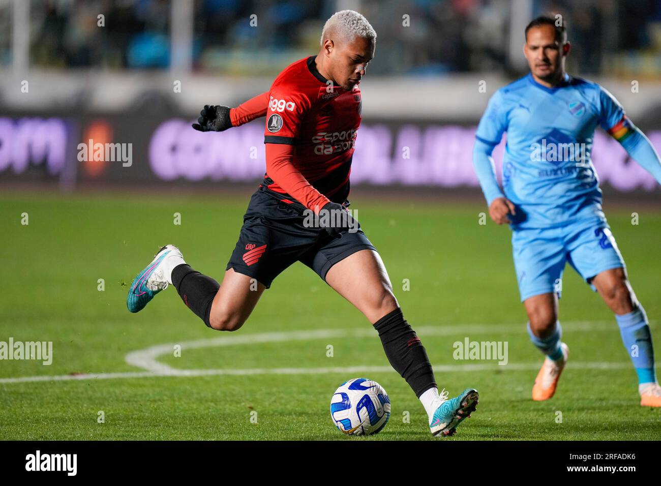 Vitor Roque of Brazil's Athletico Paranaense heads the ball during a Copa  Libertadores Group G soccer match against Peru's Alianza Lima at Alejandro  Villanueva stadium, in Lima, Peru, Tuesday, April 4, 2023. (