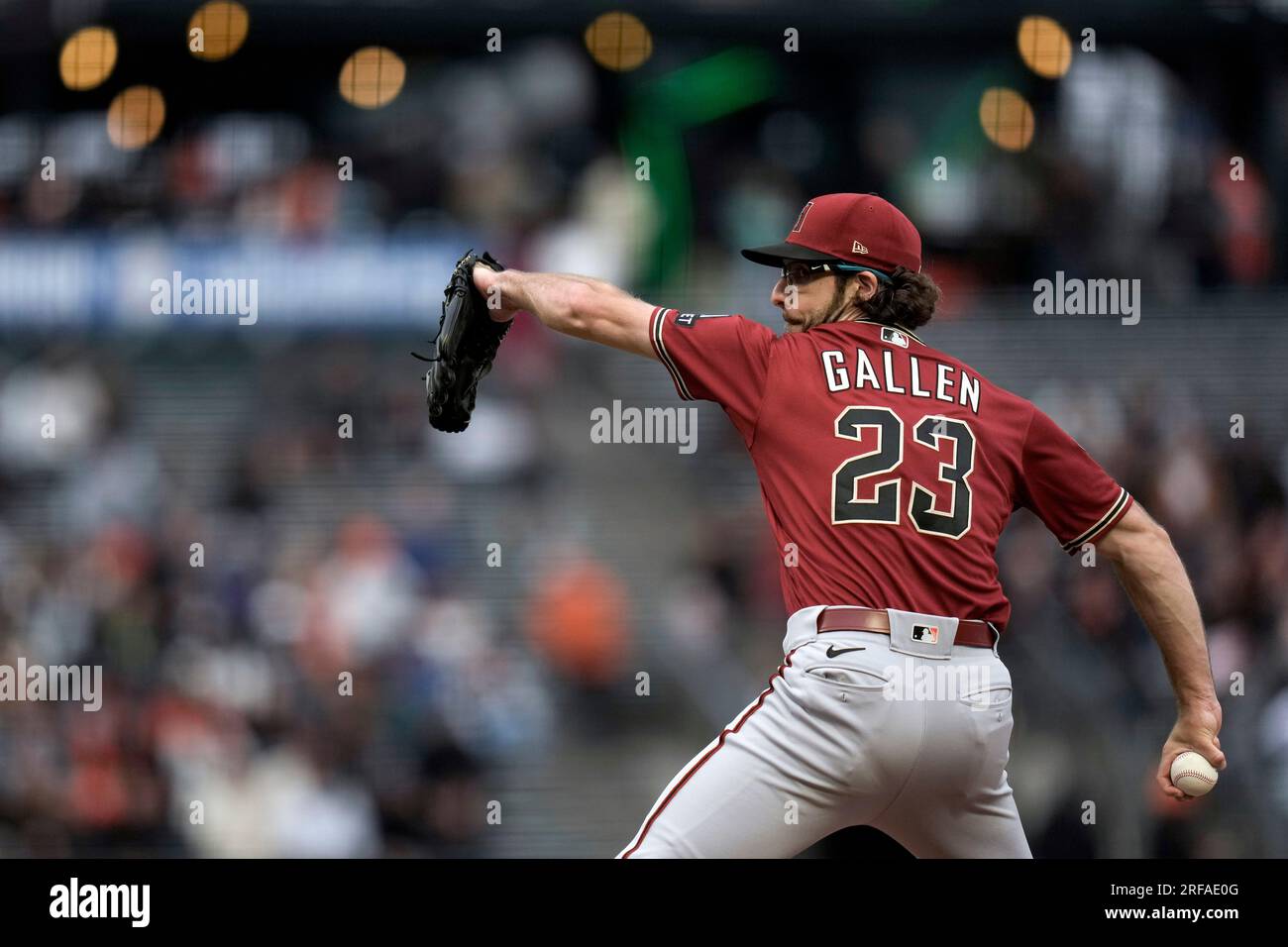 Arizona Diamondbacks pitcher Zac Gallen throws to a San Francisco