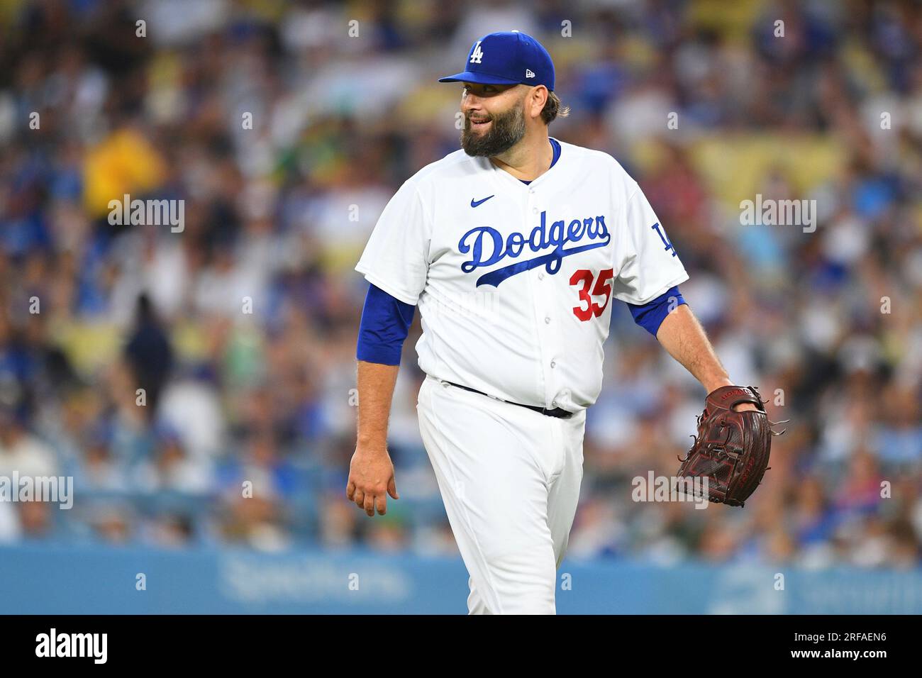 LOS ANGELES, CA - AUGUST 01: Los Angeles Dodgers pitcher Lance