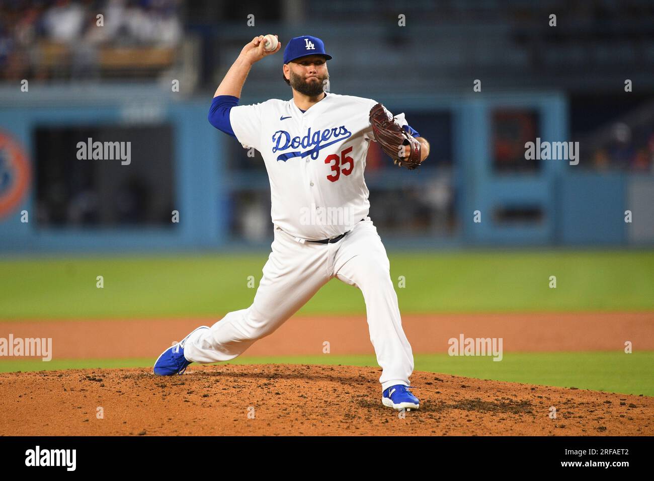 LOS ANGELES, CA - AUGUST 01: Los Angeles Dodgers pitcher Lance
