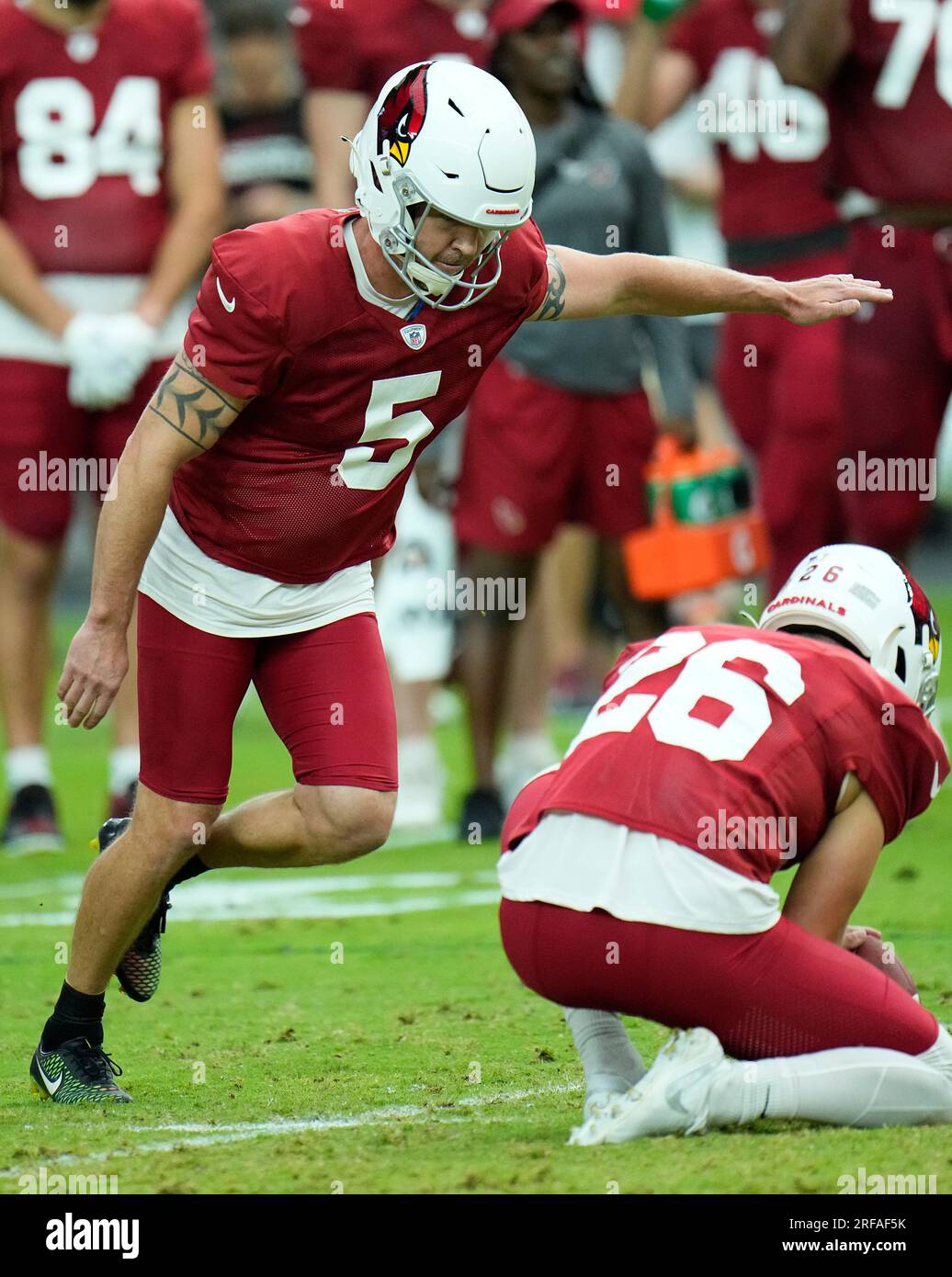 Arizona Cardinals place kicker Matt Prater (5) attempts a field goal as