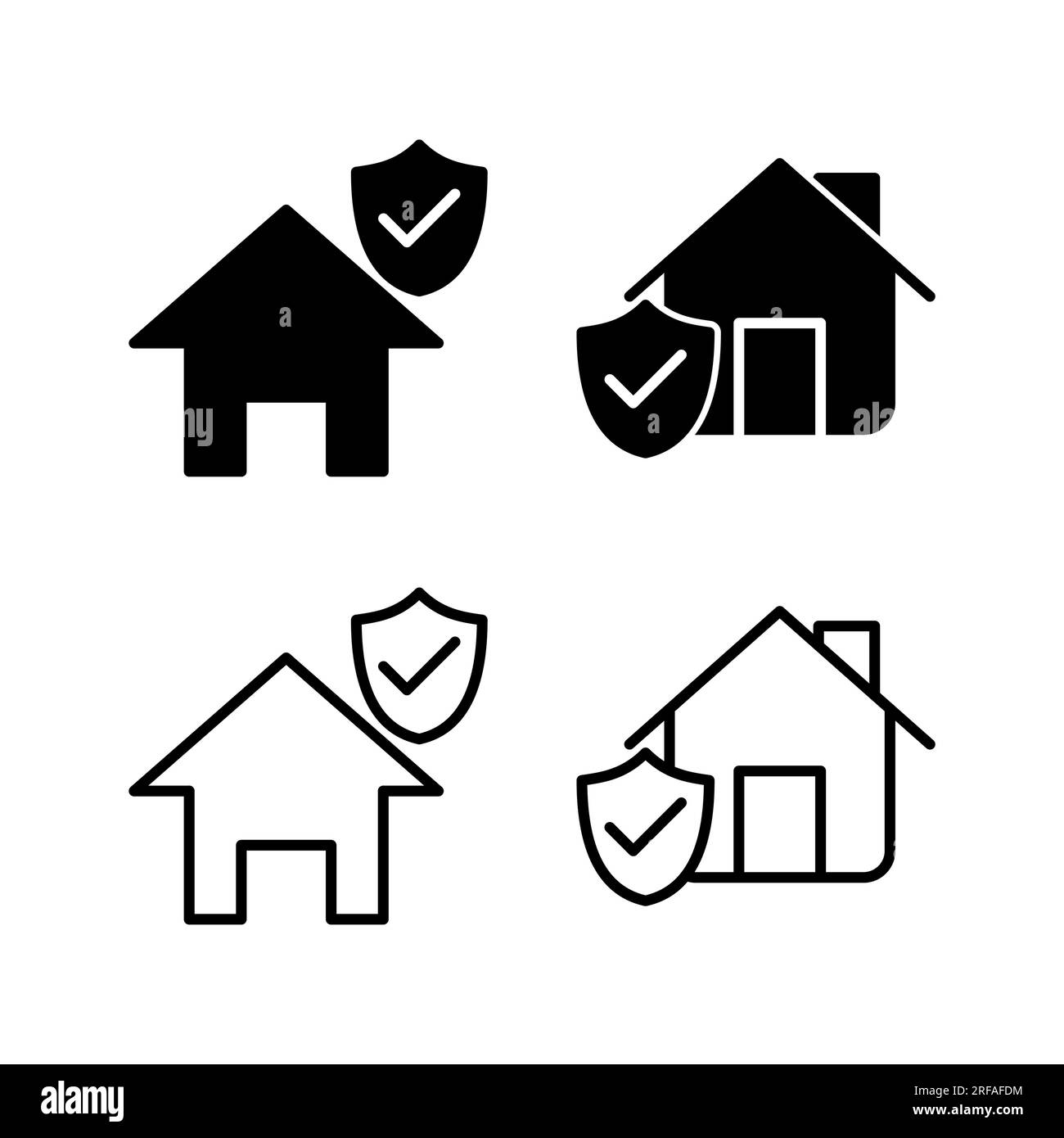 Home insurance icon vector. home shield protect logo Stock Vector Image