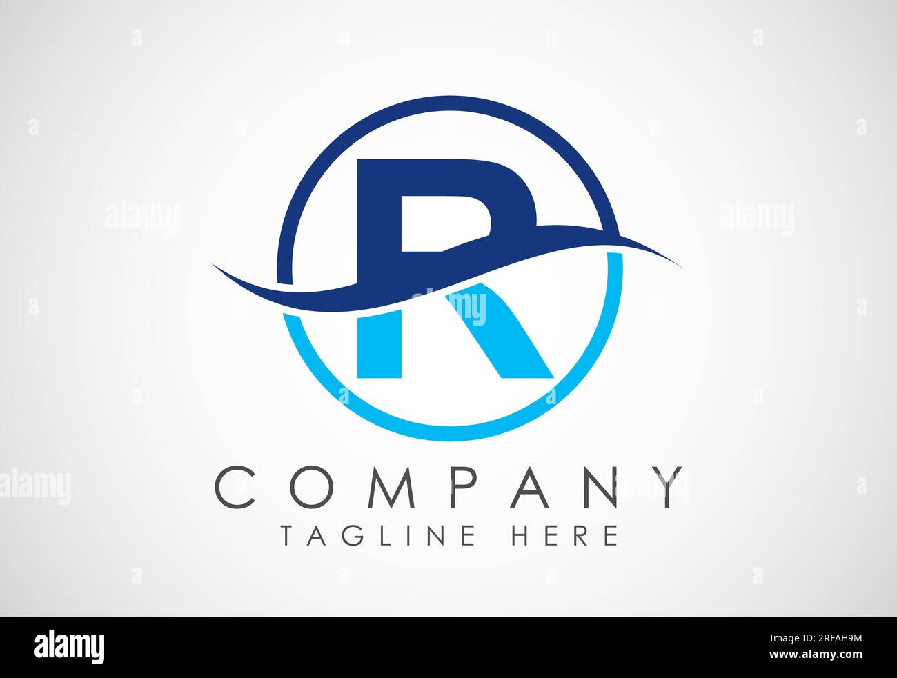 Initial alphabet with swoosh or ocean wave logo design. Graphic ...