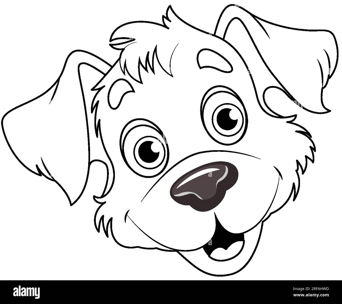 Cute Dog Face Coloring Page