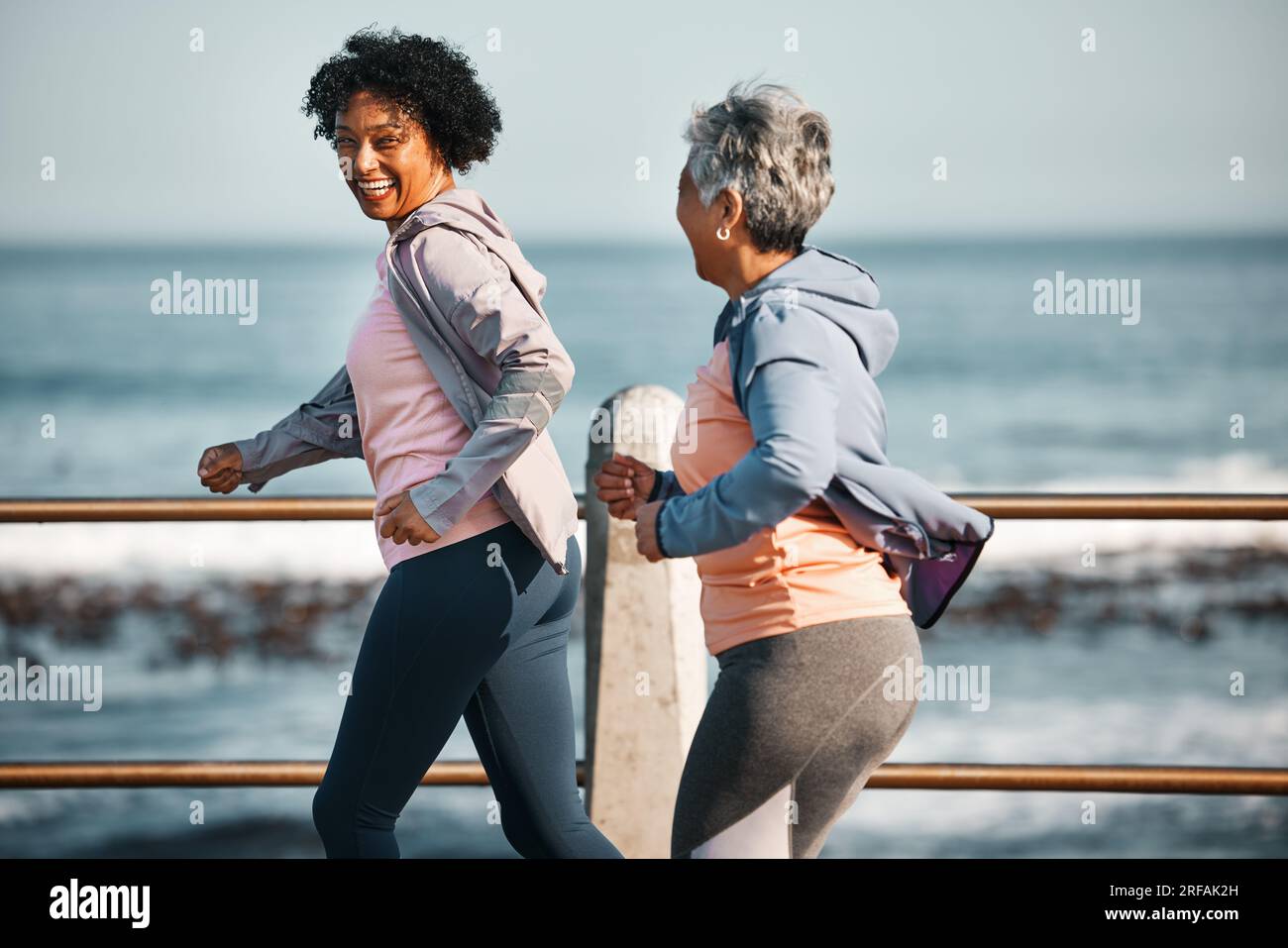 Retired women walking boardwalk hi-res stock photography and images - Alamy