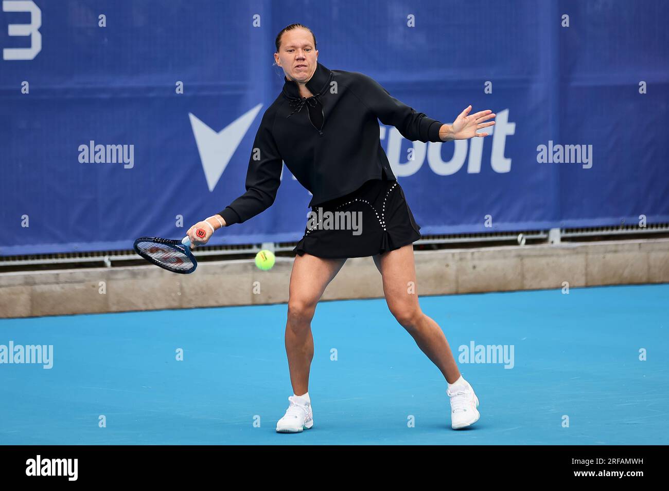 Prague, Praha, Czech Republic. 1st Aug, 2023. KAIA KANEPI (EST) in action during the LIVESPORT PRAGUE OPEN - Womens Tennis - WTA250 (Credit Image: © Mathias Schulz/ZUMA Press Wire) EDITORIAL USAGE ONLY! Not for Commercial USAGE! Stock Photo