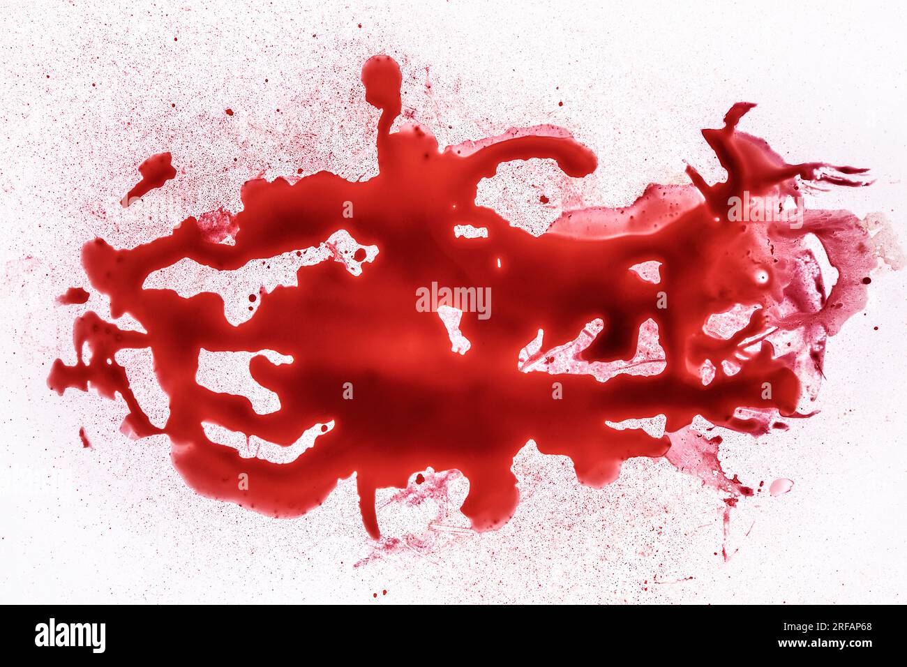 Red bloody marks on white background Stock Photo