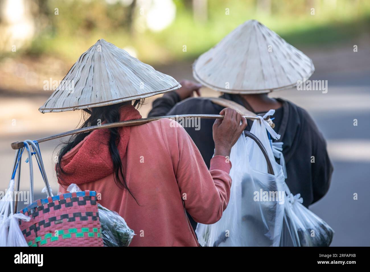 Unidentified woman at the local market in Pakse, Laos. Stock Photo