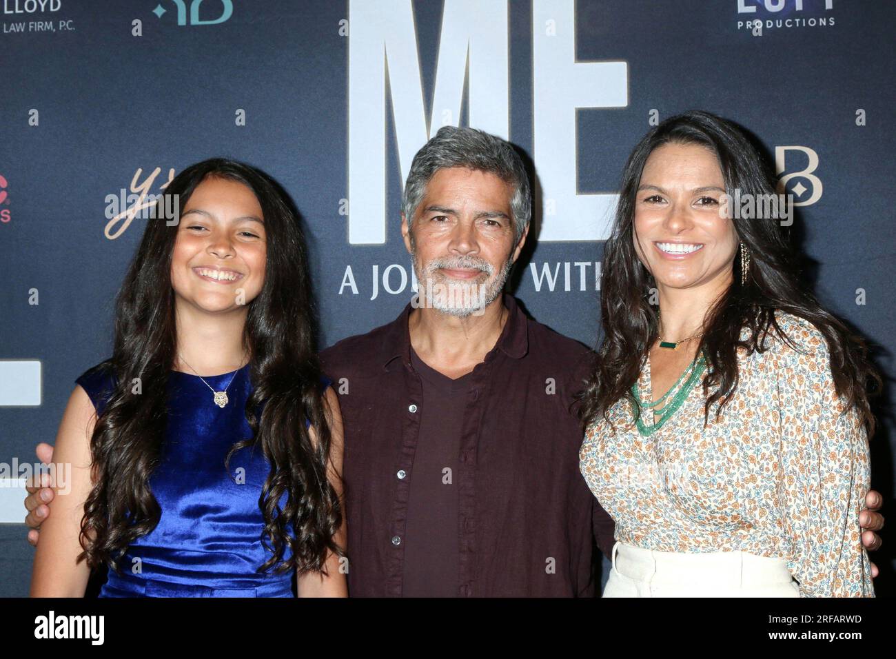 Los Angeles, CA. 1st Aug, 2023. Mariana Oliveira Morales, Esai Morales, Elvimar Silva at arrivals for ME Premiere, AMC Pacific Theaters at The Grove, Los Angeles, CA August 1, 2023. Credit: Priscilla Grant/Everett Collection/Alamy Live News Stock Photo