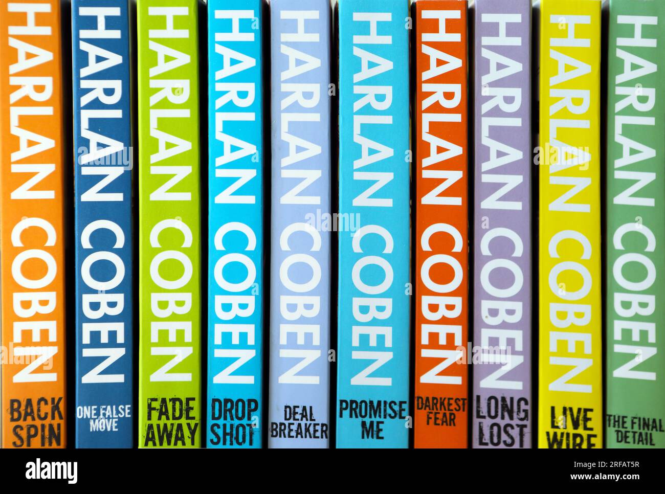Books by Harlan Coben the American author of mystery novels Stock Photo