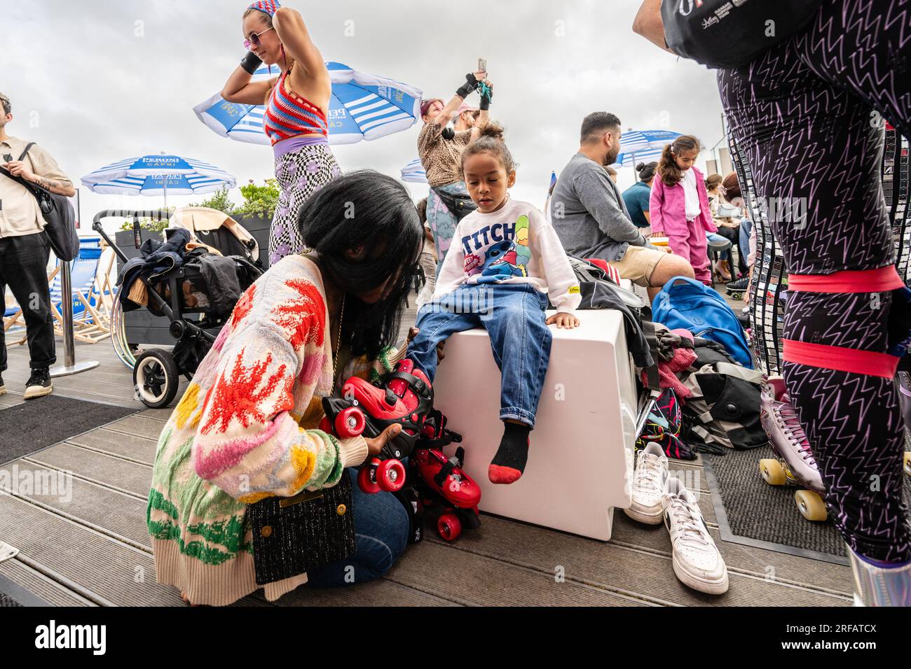 August 1st 2023 Getting ready to skate at the Roller Rink launch at