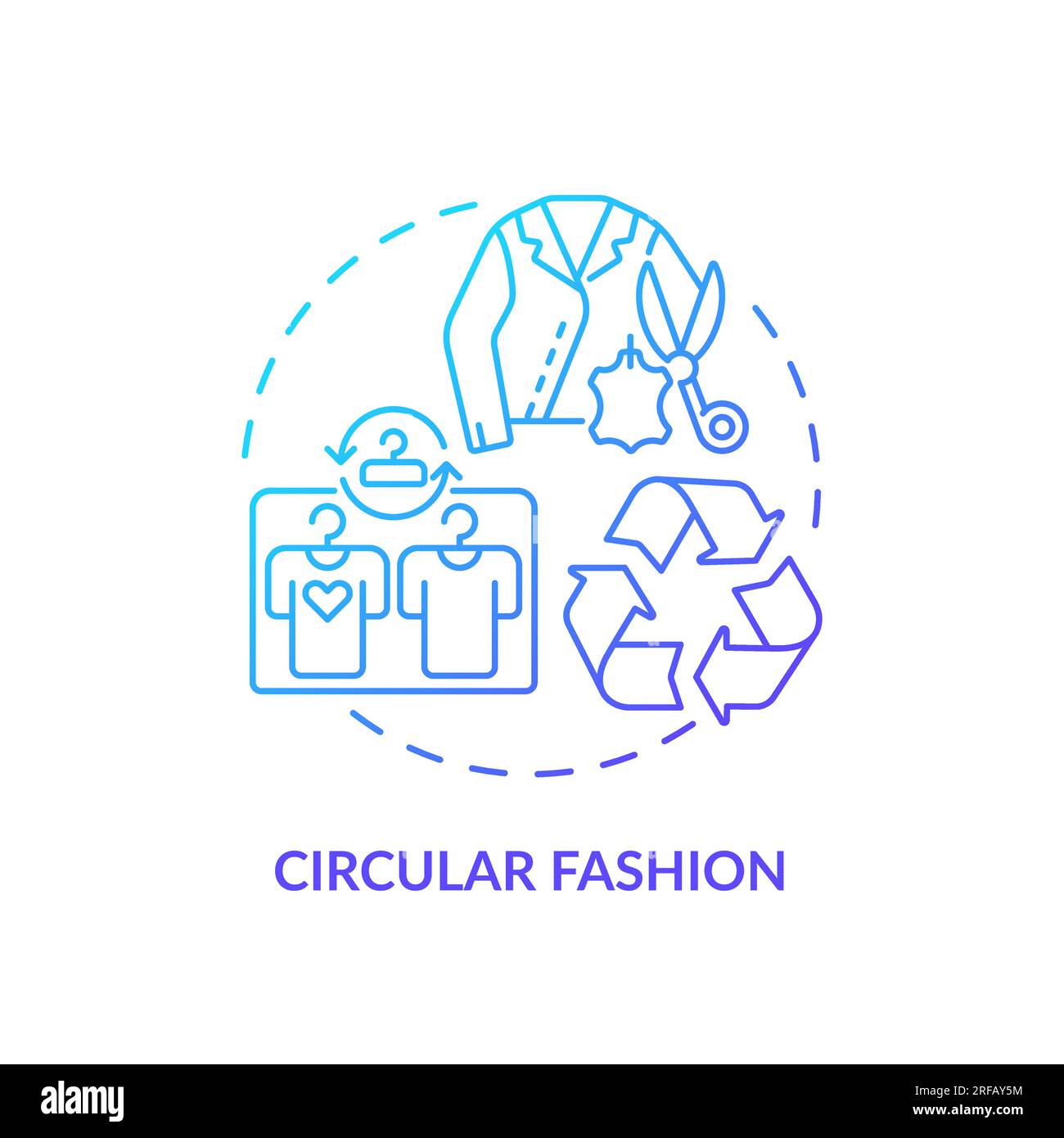 2D gradient circular fashion line icon concept Stock Vector