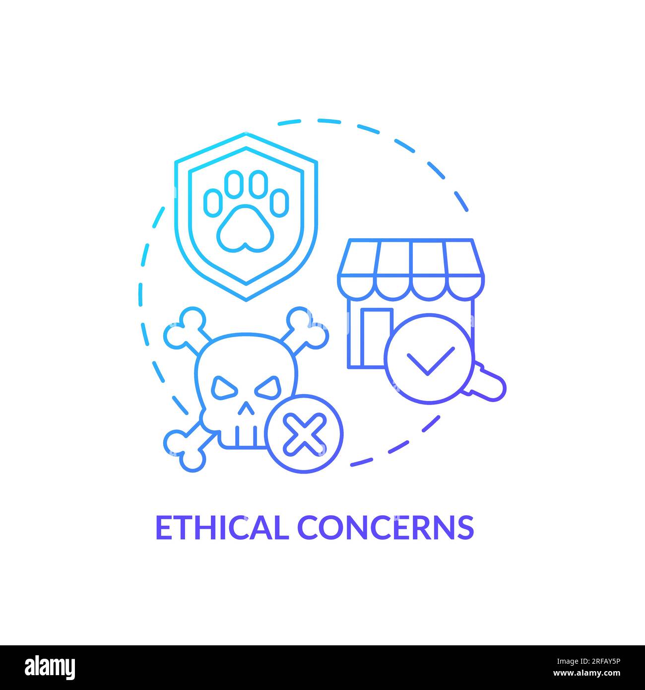 2D gradient ethical concerns line icon concept Stock Vector