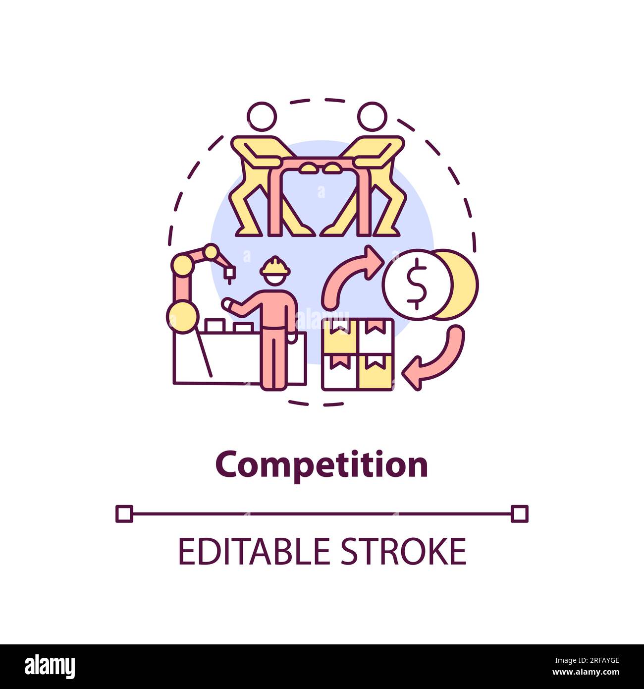 2D customizable competition line icon concept Stock Vector