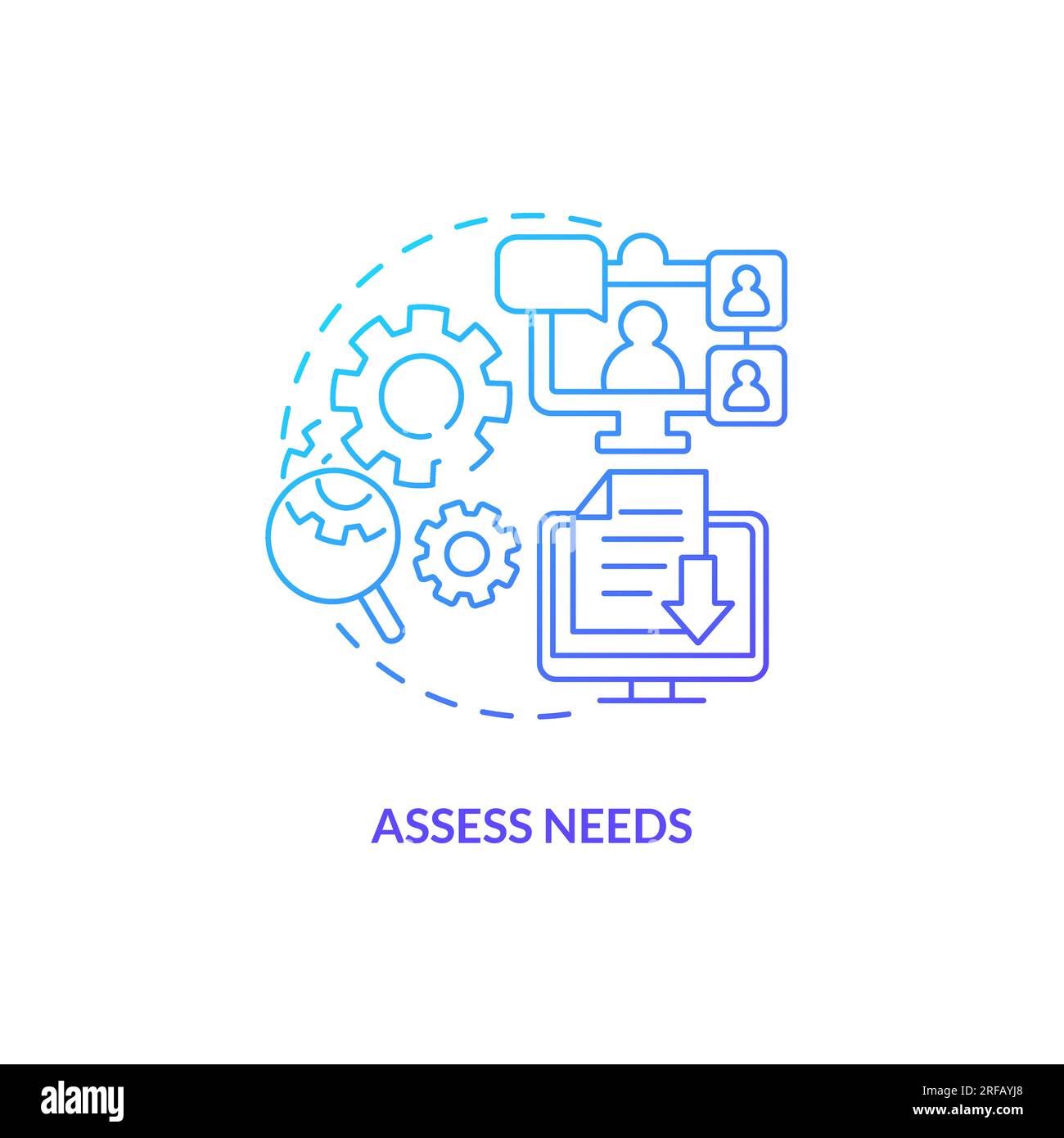 2D gradient assess needs linear icon concept Stock Vector