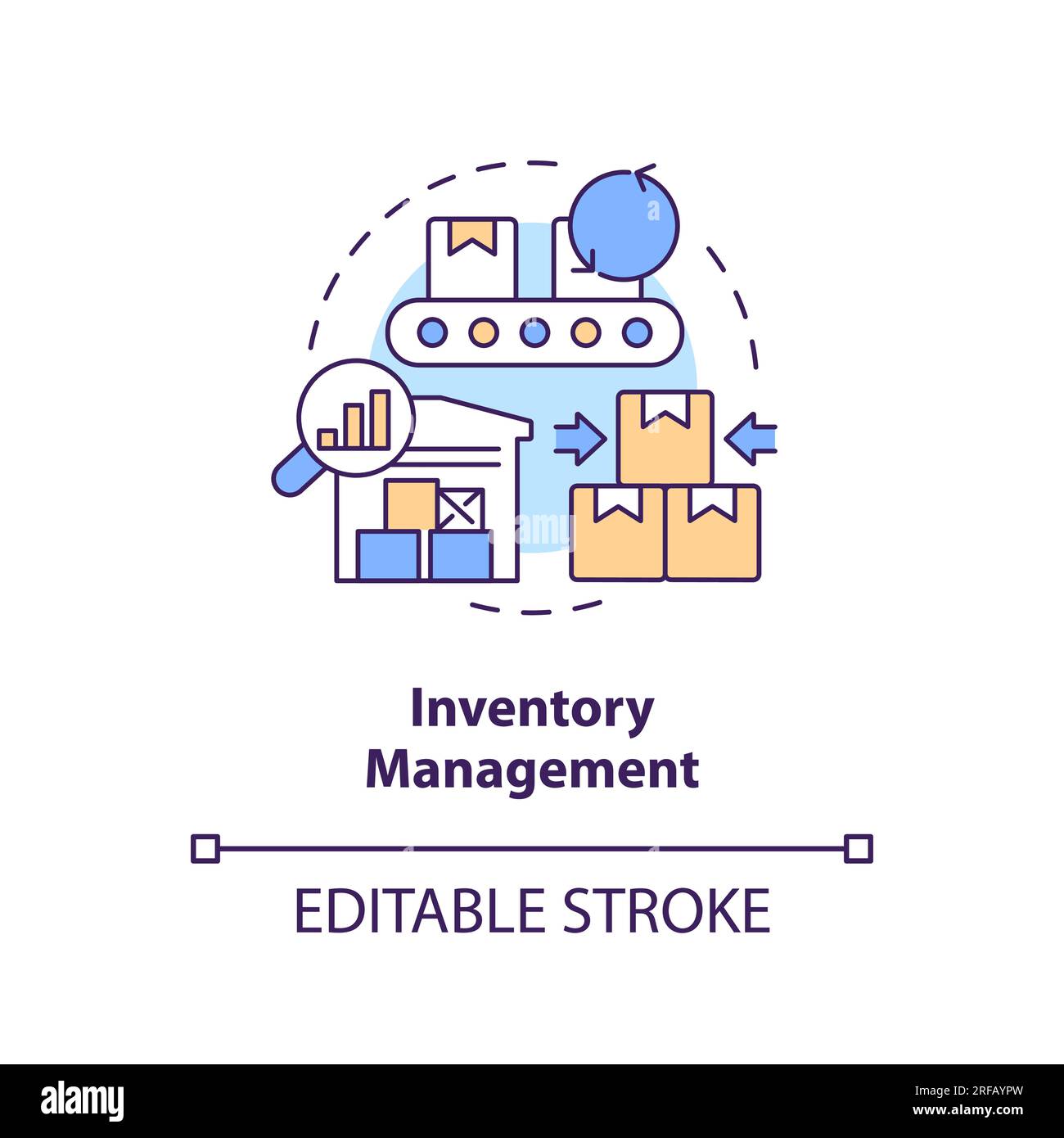 2D customizable inventory management line icon concept Stock Vector ...