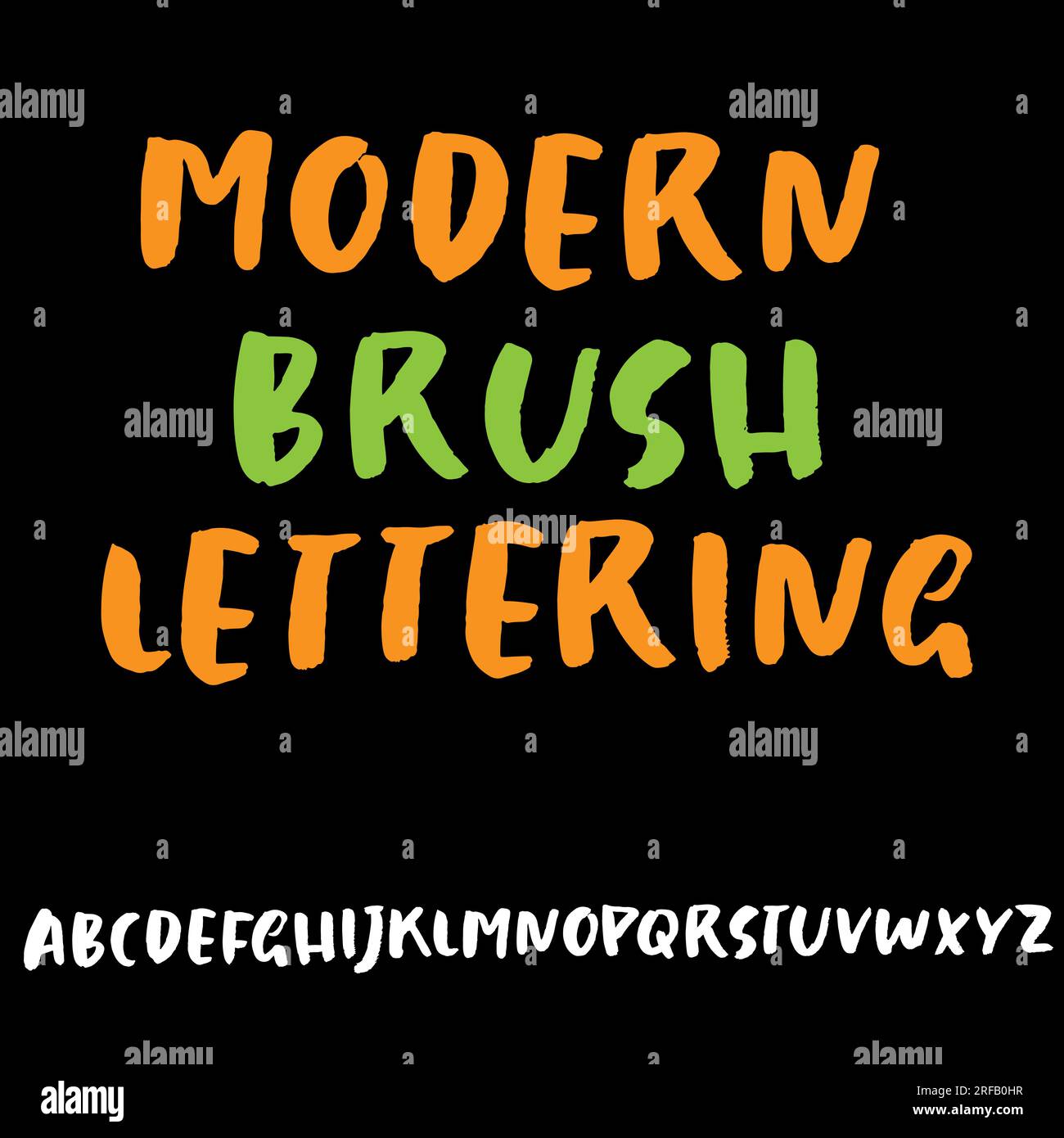 Hand Drawn Modern Brush Font Stock Vector Image & Art - Alamy