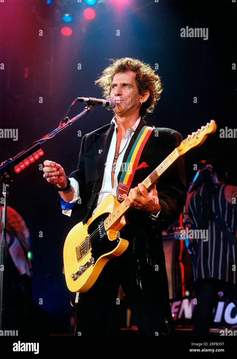 Keith Richards star of the Rolling Stones performing with his own band