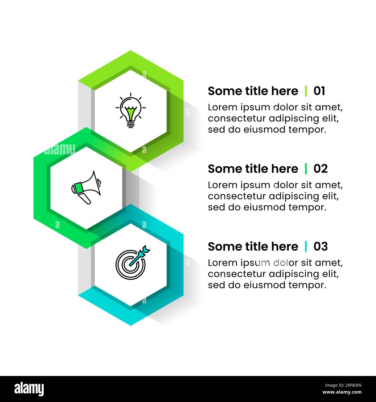 Infographic template with icons and 3 options or steps. Hexagons. Can ...