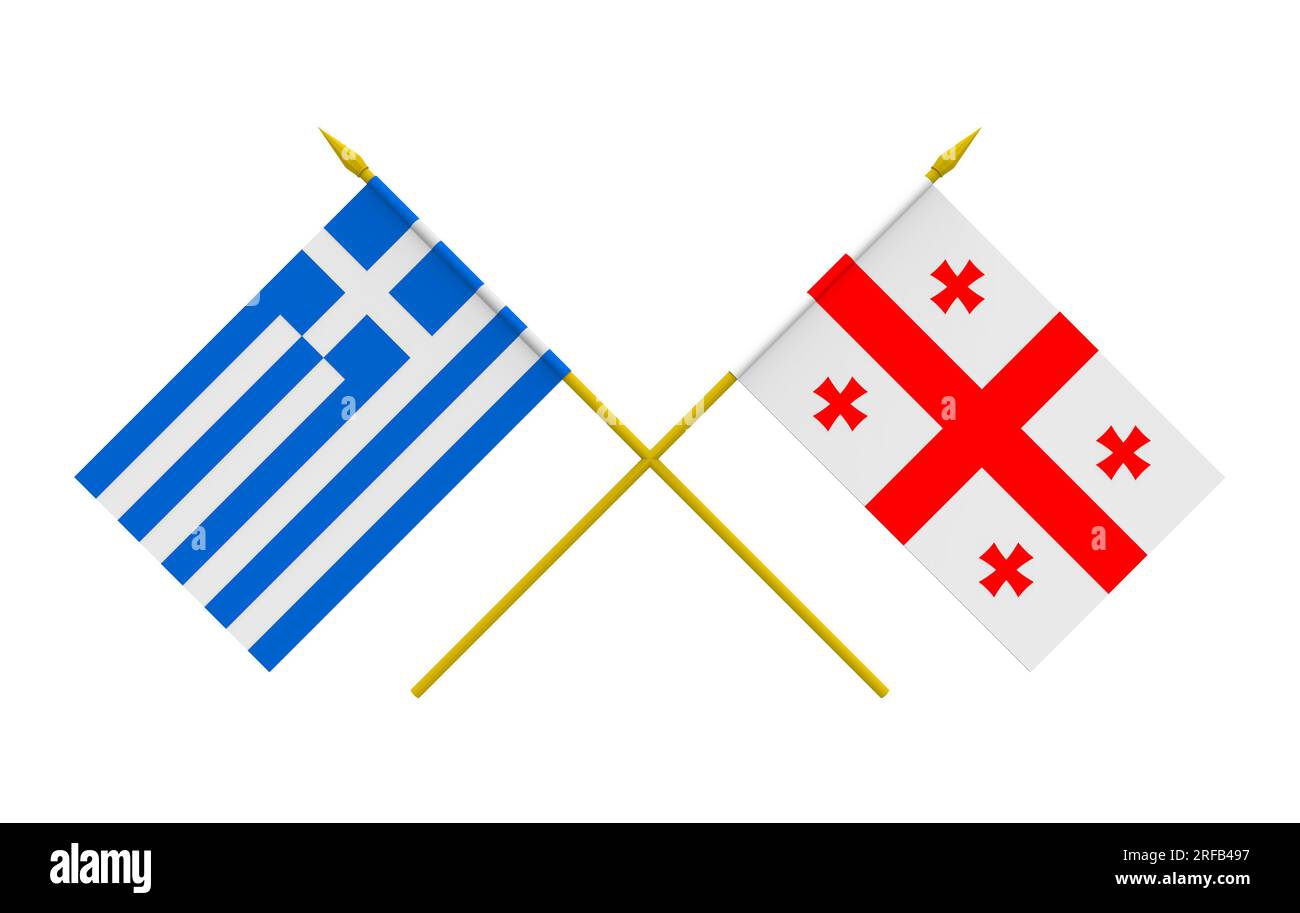 Flags of and Greece, 3d render, isolated Stock Photo Alamy
