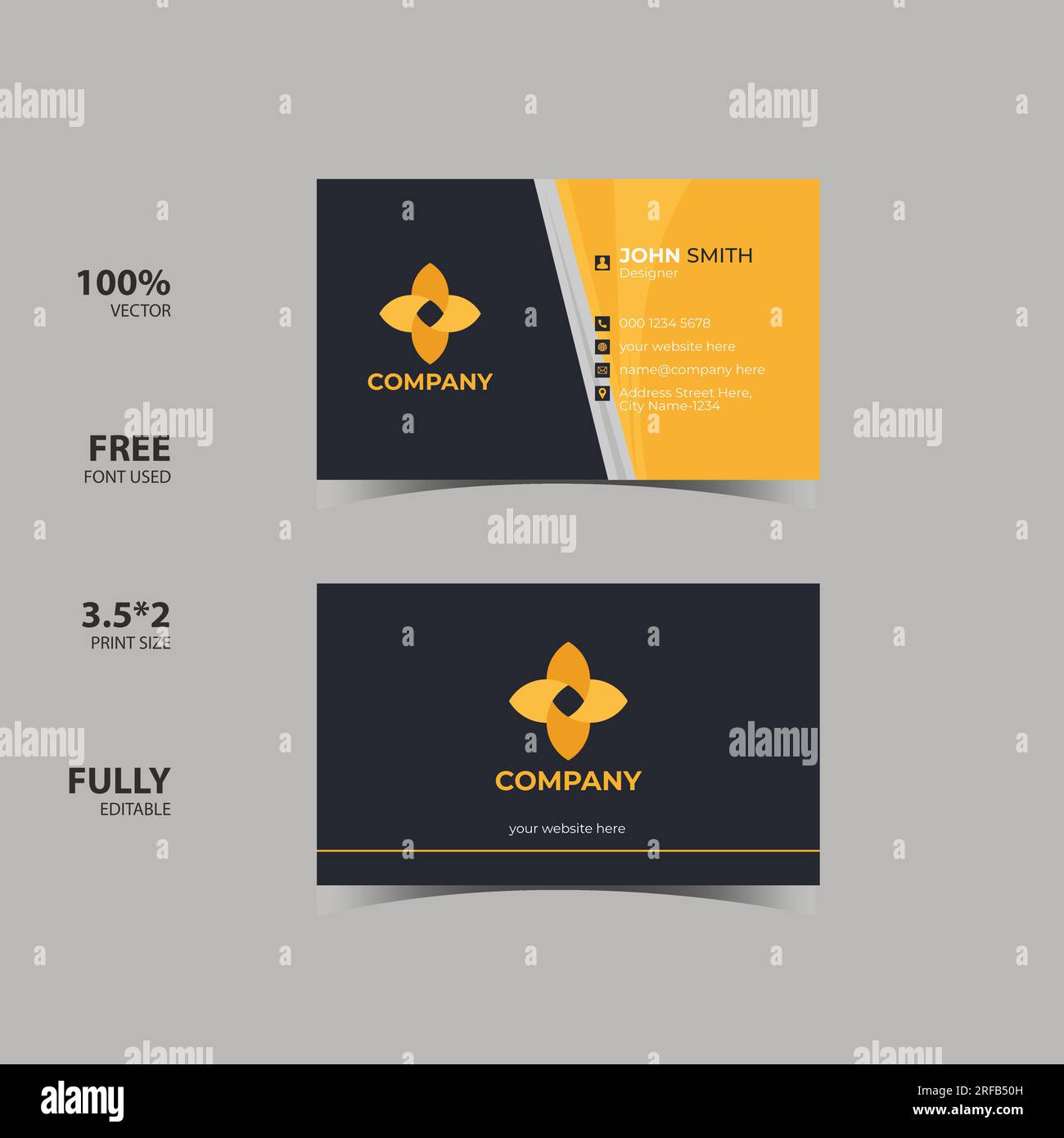 Modern Creative and Clean Business Card Template Stock Vector