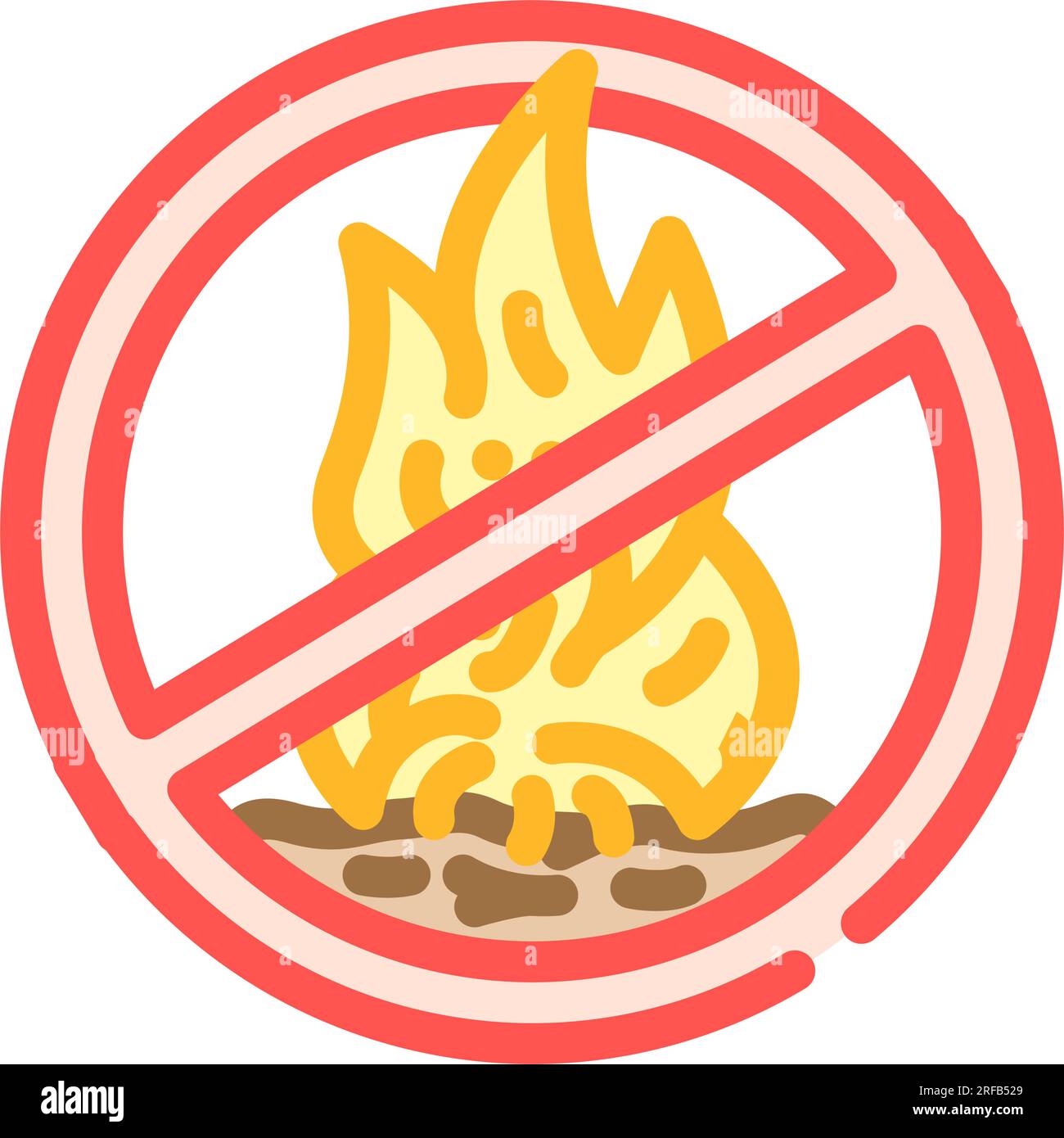 no open fire flame emergency color icon vector illustration Stock