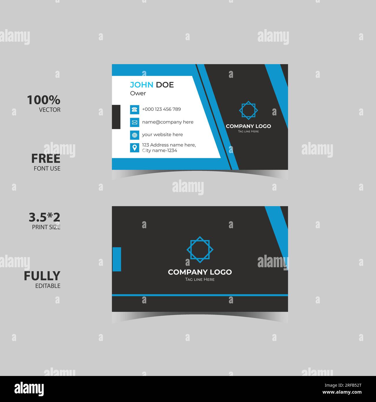 Modern Creative and Clean Business Card Template Stock Vector