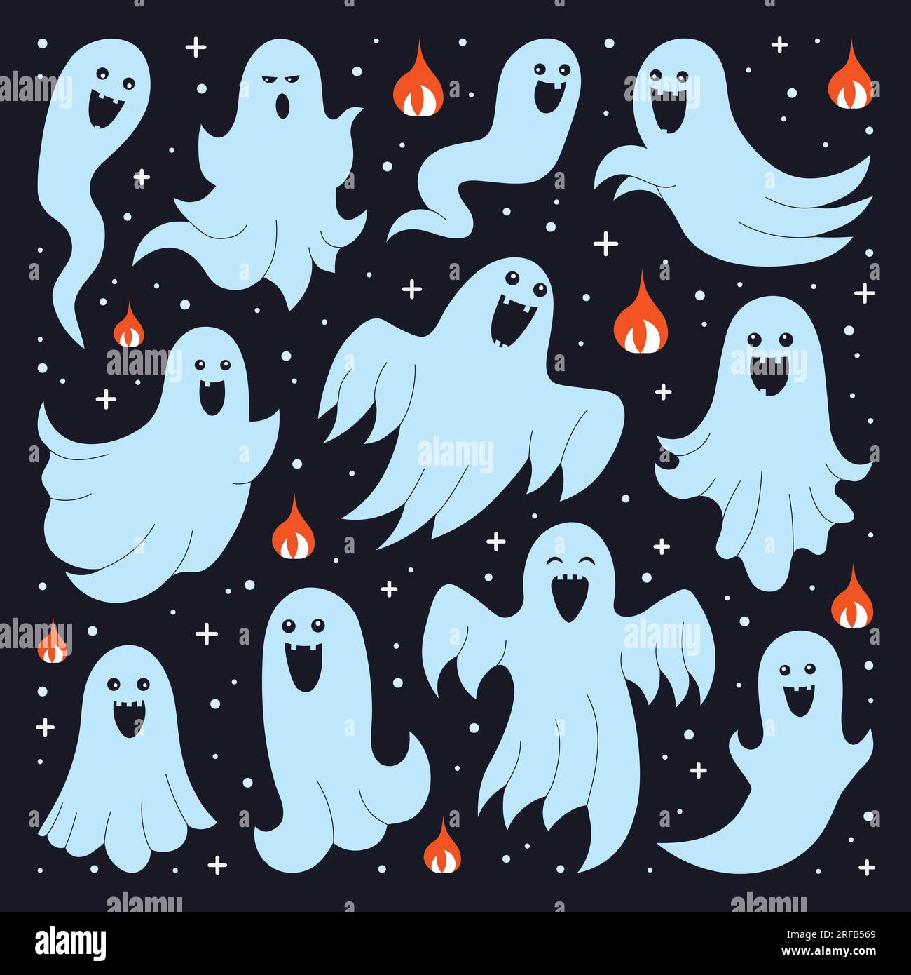 Cartoon Spooks Spooks and Ghosts Collection i Cartoon Style Stock Vector Image & Art ...