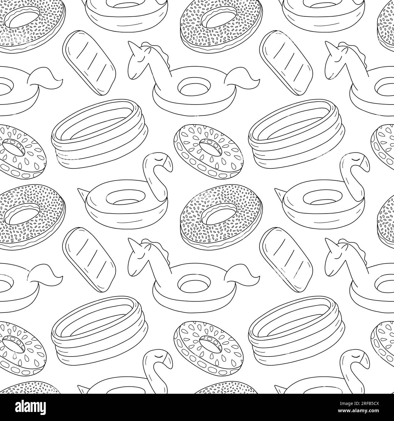 summer rubber rings seamless pattern Stock Vector Image & Art - Alamy