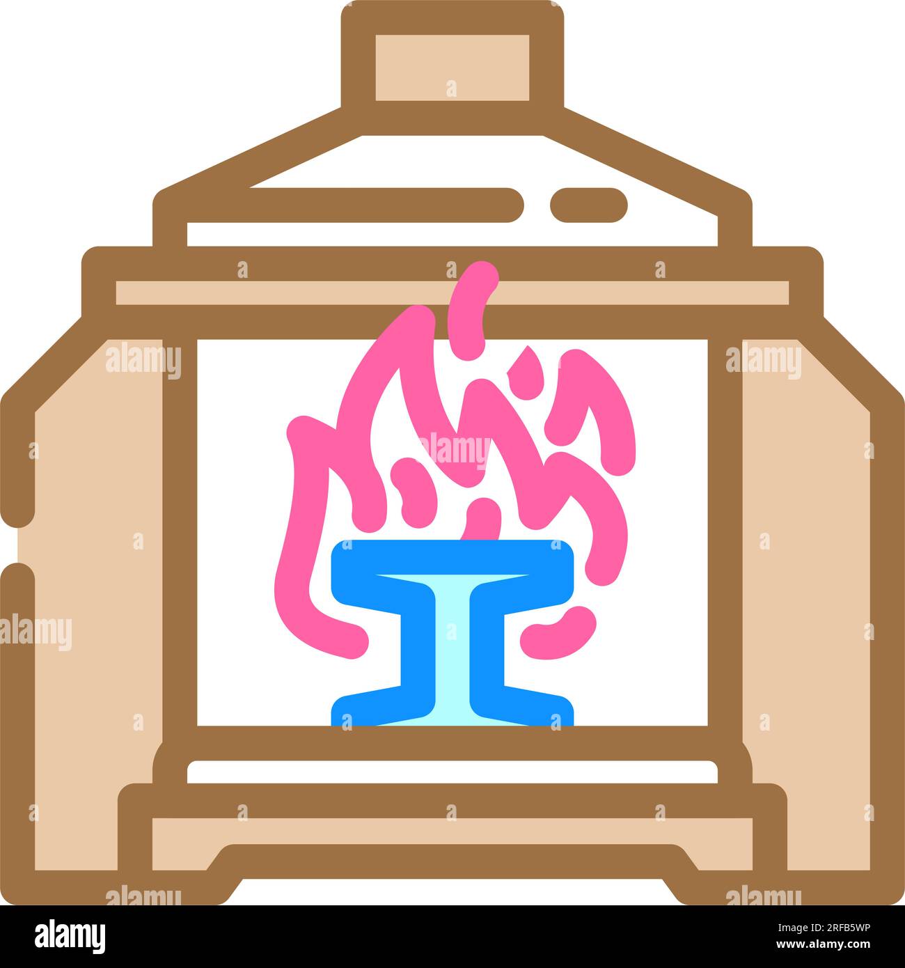 heat treatment manufacturing engineer color icon vector illustration ...
