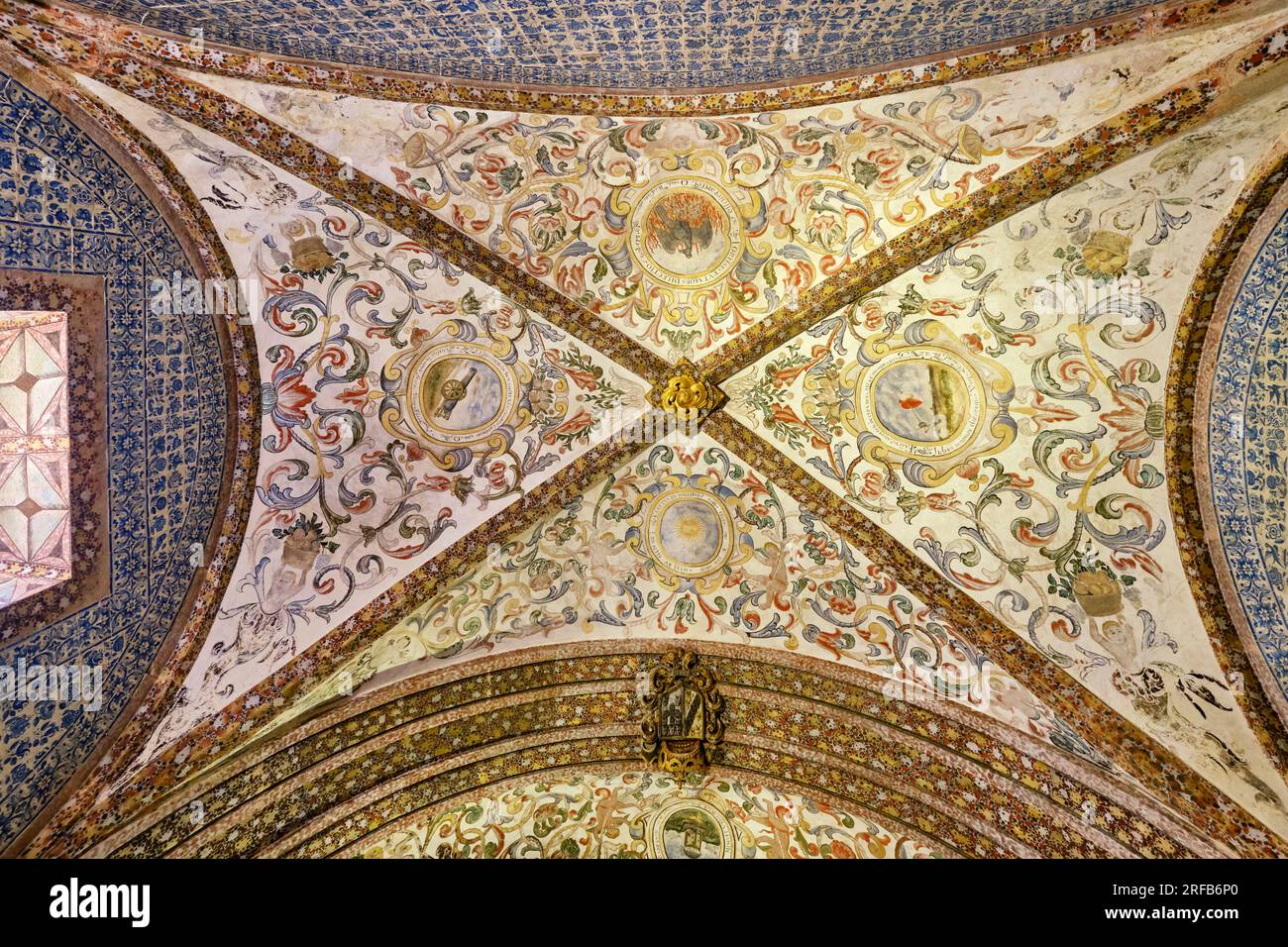 Ceiling of the Sacristy of the Church of the Monastery of Sao Joao de Tarouca. Tarouca, Portugal Stock Photo