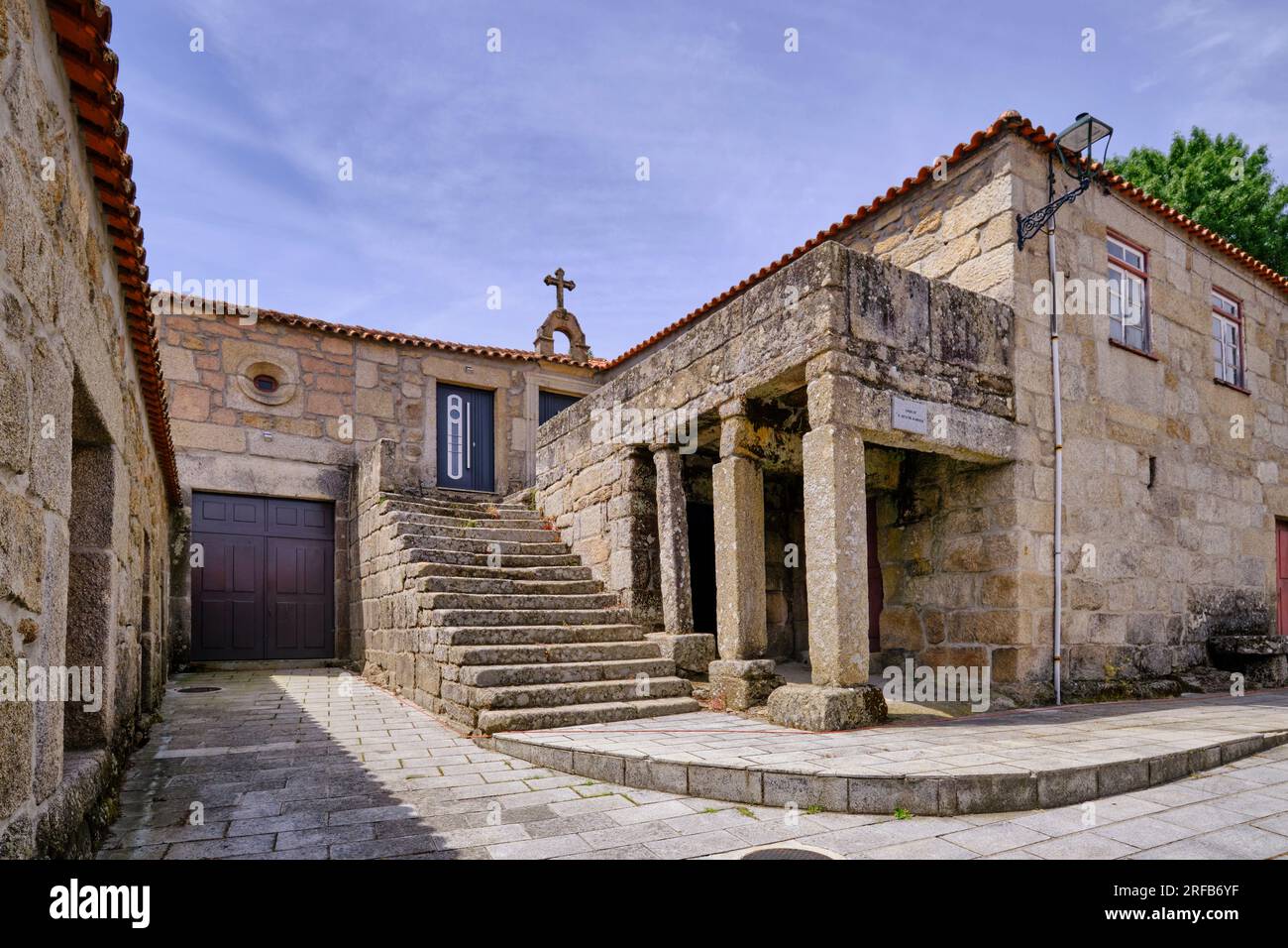 The patio of the house where was born Aquilino Ribeiro, in 1885, one of the greatest portuguese writers, at the village of Carregal de Tabosa, Sernanc Stock Photo