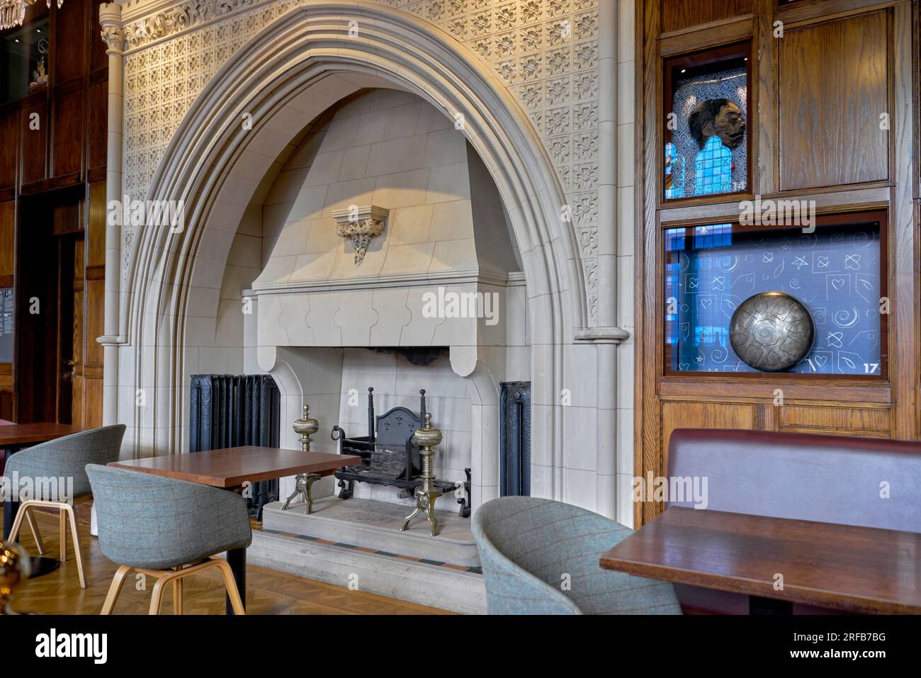 Grand fireplace and alcove, Swan Theatre interior, Royal Shakespeare