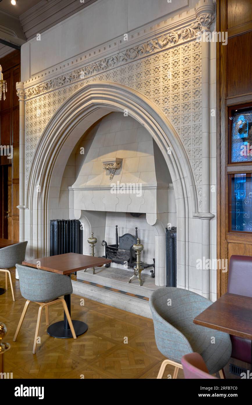 Grand fireplace and alcove, Swan Theatre interior, Royal Shakespeare