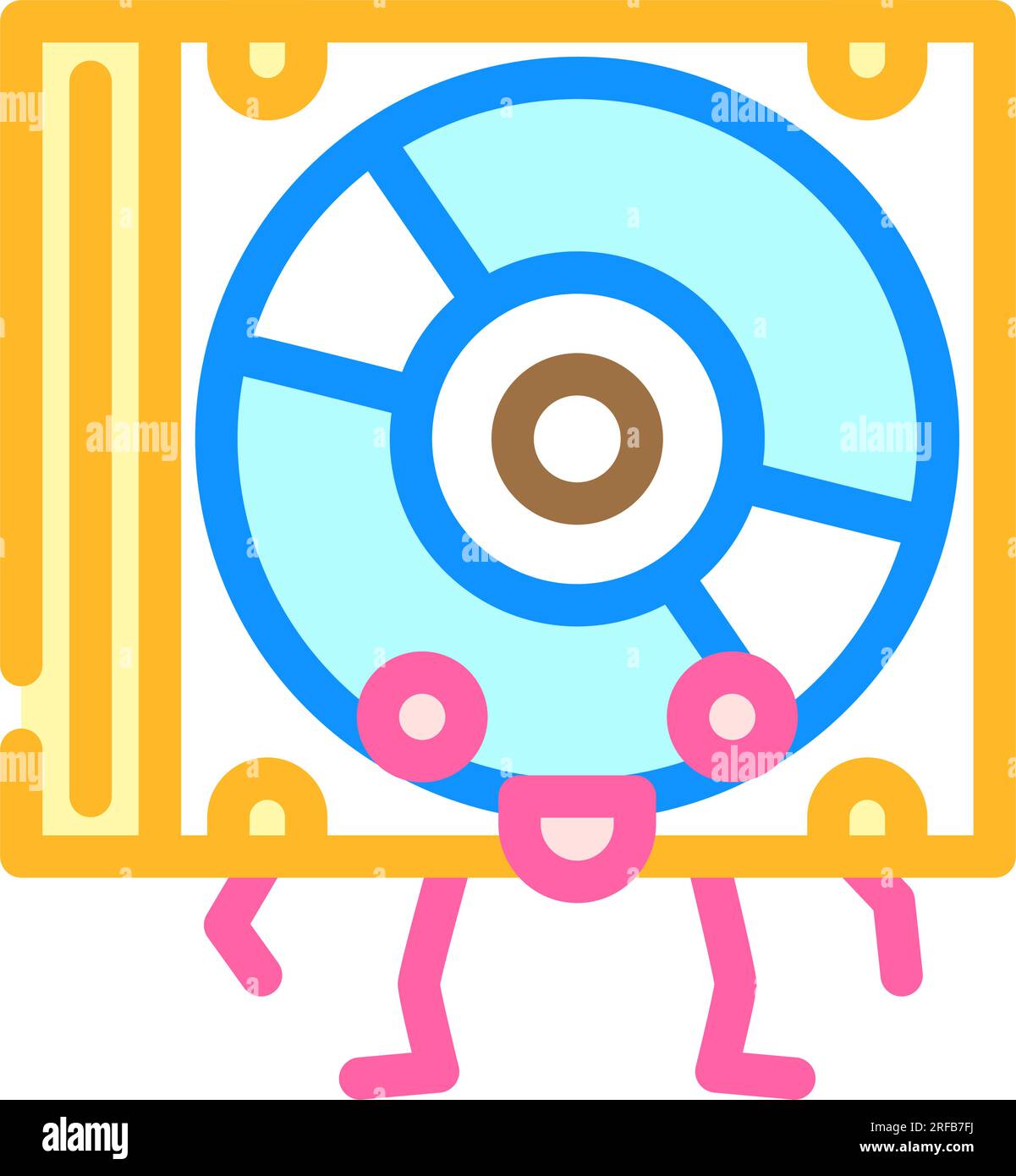 cd disc music retro character color icon vector illustration Stock ...