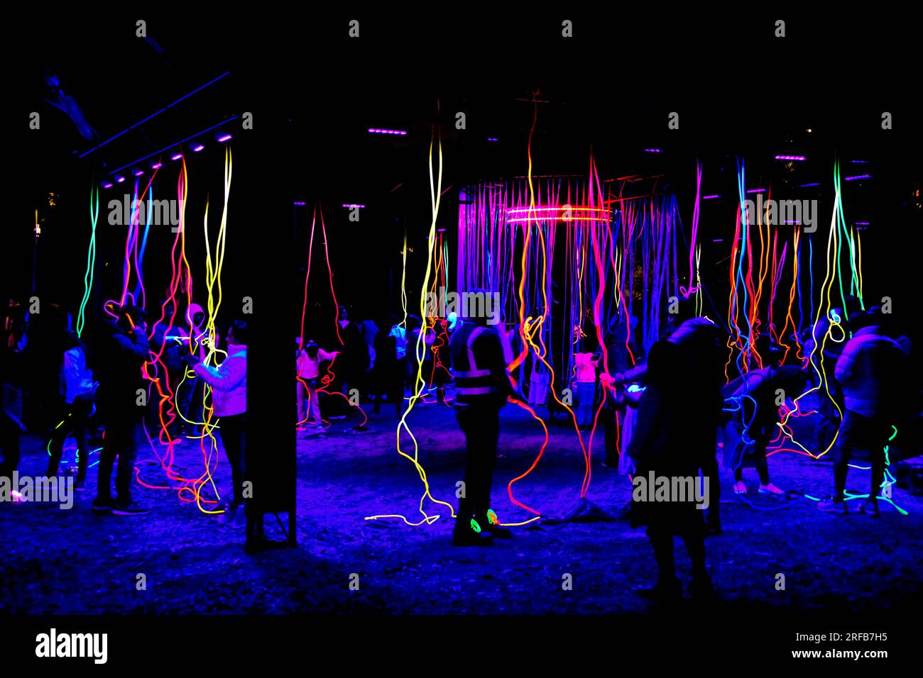 LIT Light Festival Colourful Lights Lines of Light Shiny Disco Balls in