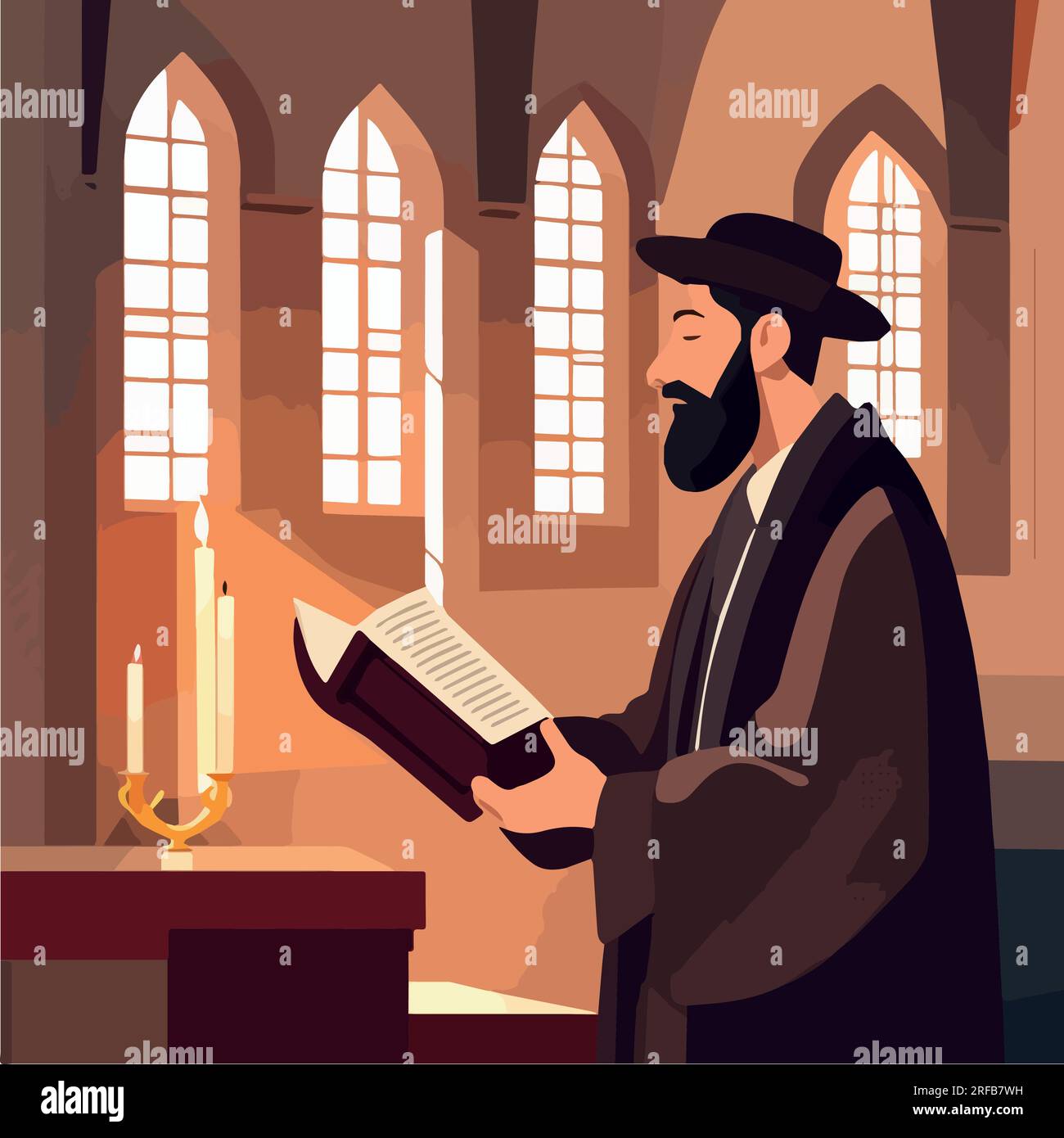 Torah reading isolated cartoon vector illustration. Jewish people ...