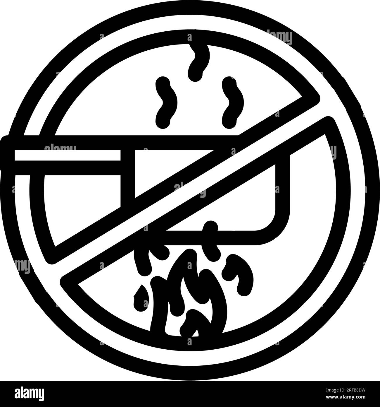 no cooking emergency line icon vector illustration Stock Vector