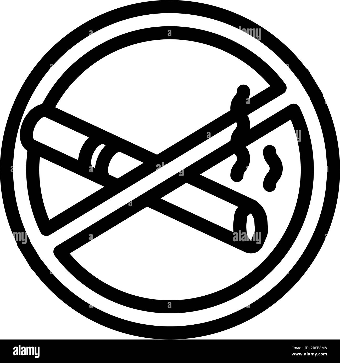 no smoking emergency line icon vector illustration Stock Vector