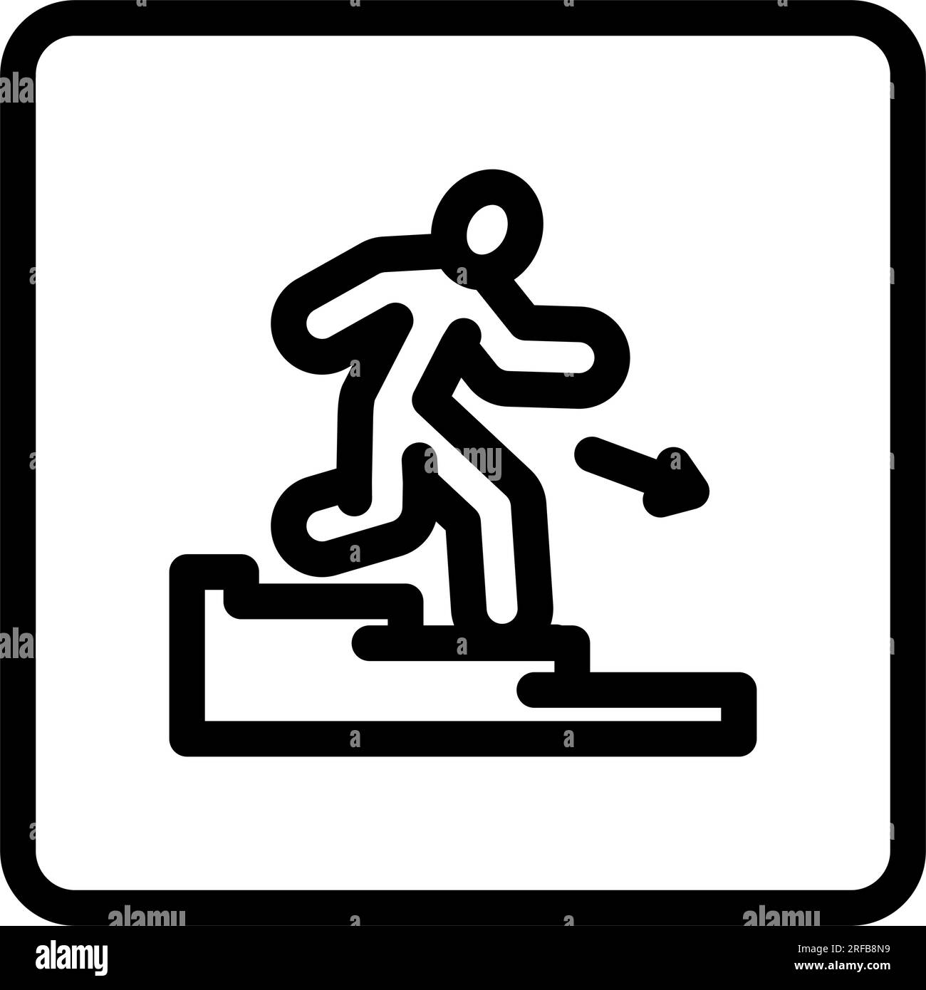 staircase down evacuation emergency line icon vector illustration Stock Vector