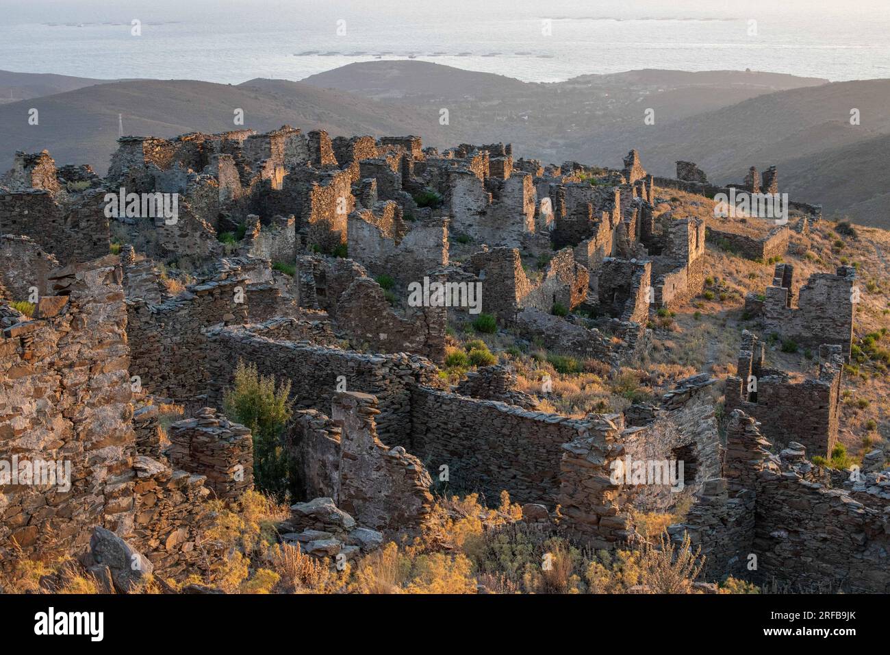 August 1, 2023: Abandoned village houses of Sazak, a Greek population ...