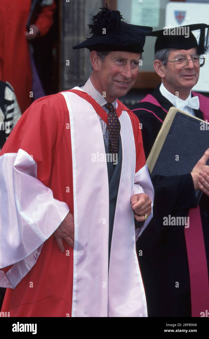 HRH Prince Charles at Durham University on the 1st of July 1998   Photo by The Henshaw Archive Stock Photo