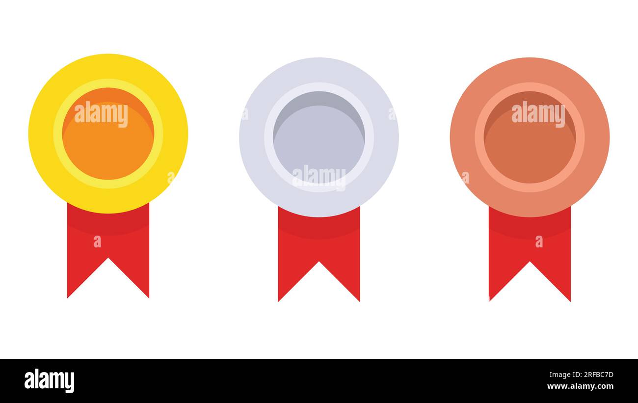 Gold, silver and bronze medals. champion and winner awards medal set
