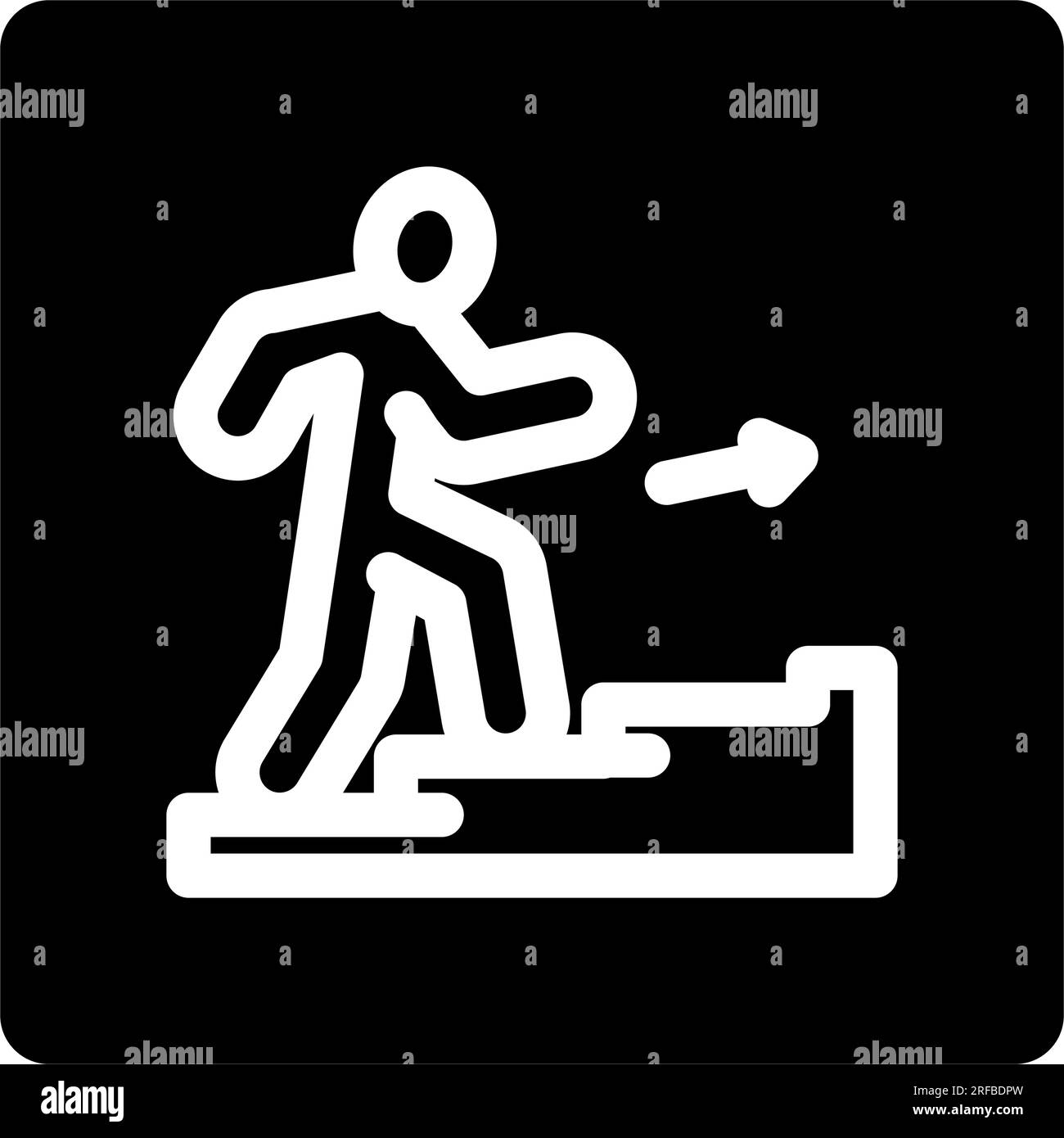 stairway up evacuation emergency glyph icon vector illustration Stock Vector